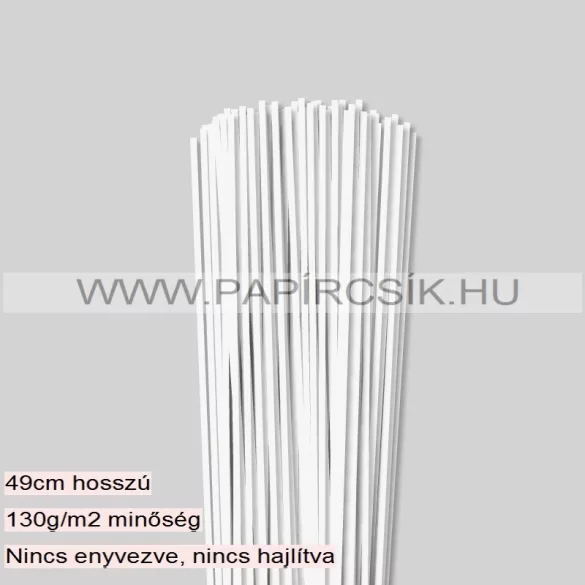 Perlweiß (Weißgrau), 3mm Quilling Papierstreifen (100 Stück, 49 cm)