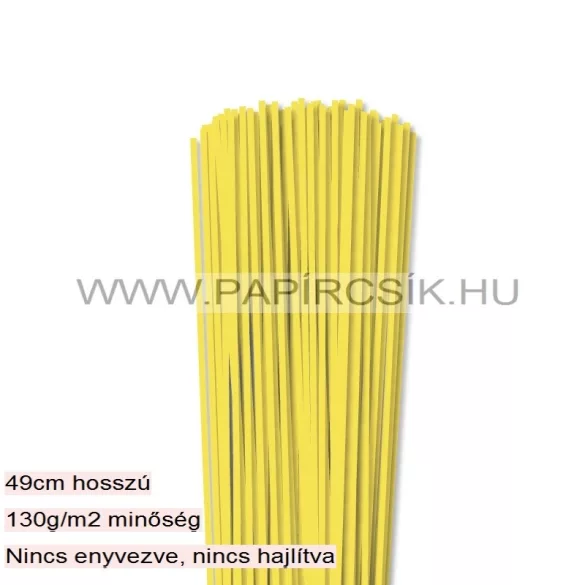 Zitronengelb, 3mm Quilling Papierstreifen (100 Stück, 49 cm)