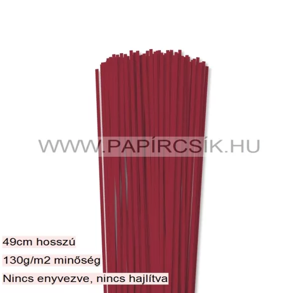 Dunkelrot, 3mm Quilling Papierstreifen (100 Stück, 49 cm)