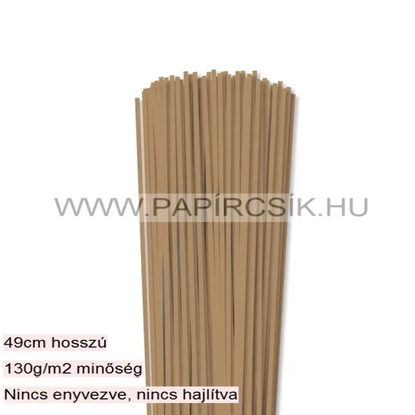 Hellbraun, 3mm Quilling Papierstreifen (100 Stück, 49 cm)