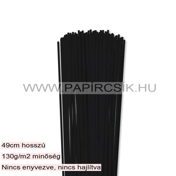 Schwarz, 3mm Quilling Papierstreifen (100 Stück, 49 cm)