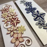 Wandbild-Rohling zum Dekorieren, CREMEFARBEN-METALLIC (2 Stk., 11 cm x 32 cm)