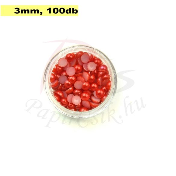 Kunststoff-Halbkugelperle, rot (3mm, 100 Stück)