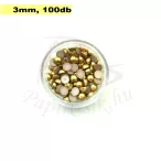 Kunststoff-Halbkugelperle, gold (3mm, 100 Stück)