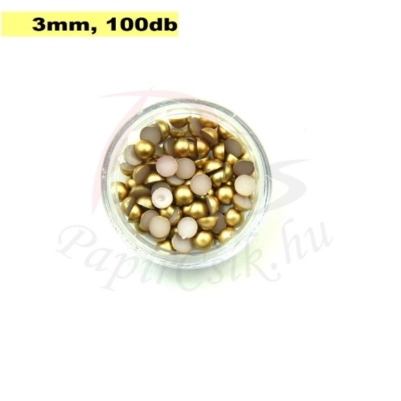 Kunststoff-Halbkugelperle, gold (3mm, 100 Stück)