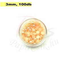 Kunststoff-Halbkugelperle, pfirsich (3mm, 100 Stück)
