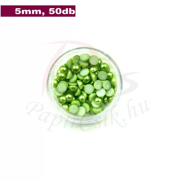 Kunststoff-Halbkugelperle, moosgrün (5mm, 50 Stück)