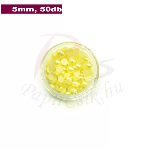 Kunststoff-Halbkugelperle, gelb (5mm, 50 Stück)