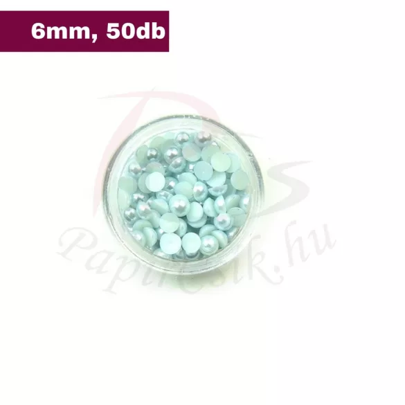 Kunststoff-Halbkugelperle, hellblau (6mm, 50 Stück)
