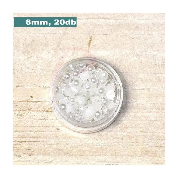 Kunststoff-Halbkugelperle, weiß (8mm, 20 Stück)