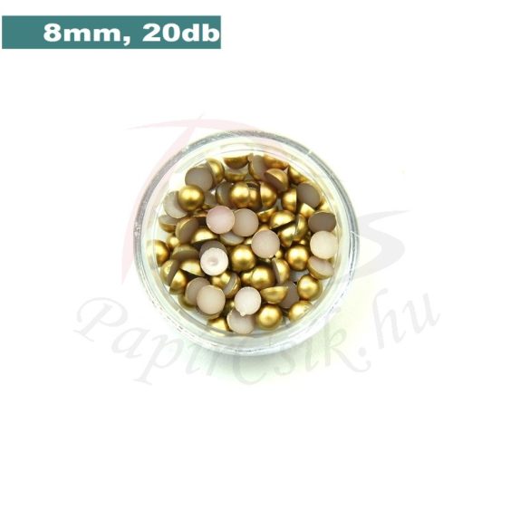 Kunststoff-Halbkugelperle, gold (8mm, 20 Stück)