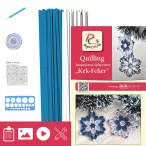   Blau-Weiß - Quilling Muster (200 Stück Streifen, Beschreibung, Werkzeuge)