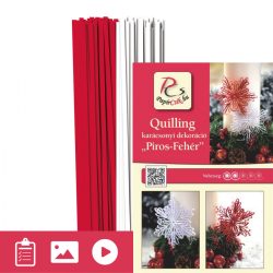   Rot-Weiß - Quilling Muster (200 Stück Streifen und Beschreibung mit Bilder)