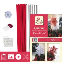   Rot-Weiß - Quilling Muster (200 Stück Streifen, Beschreibung, Werkzeuge)