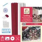   Dunkelrot-Perlweiß - Quilling Muster (200 Stück Streifen, Beschreibung, Werkzeuge)