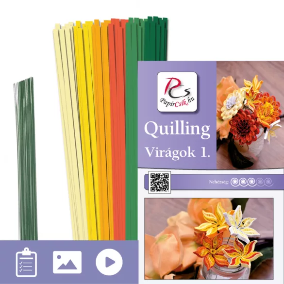 Blumen 1. - Quilling Muster (220 Stück Streifen und Beschreibung mit Bilder)