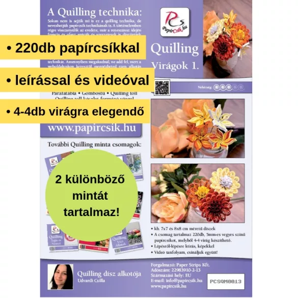 Blumen 1. - Quilling Muster (220 Stück Streifen und Beschreibung mit Bilder)