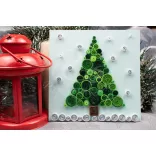 Tannenbaum - Quilling Muster (60 Stück Streifen und Beschreibung, Werkzeuge)