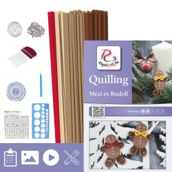   Lebkuchen und Ren Rudolf - Quilling Muster (170 Stück Streifen und Beschreibung, Werkzeuge)