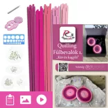 Ohrringe 1. – Quilling-Muster (100 Streifen, Ohrringteile 10 Stück/5 Paare pro Muster, Beschreibung, Werkzeuge)
