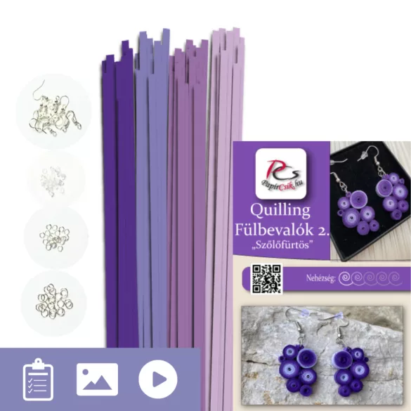 Ohrringe 2 – Quilling-Muster (80 Streifen, Ohrringteile 20 Stück/10 Paar,  Beschreibung)