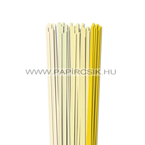 Halványsárga árnyalatok, 5mm-es quilling papírcsík (5x20, 49cm)