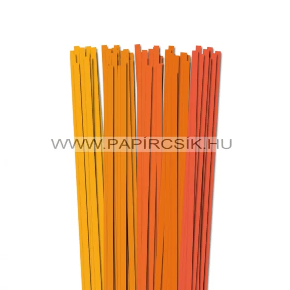 Narancs árnyalatok, 7mm-es quilling papírcsík (5x20, 49cm)