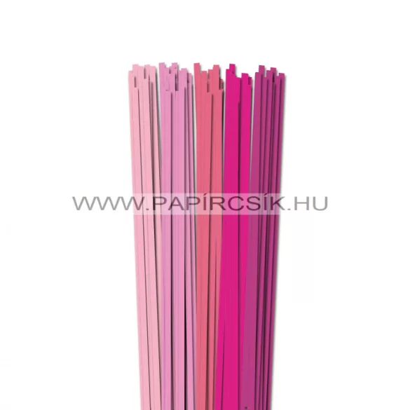 Rózsaszín árnyalatok, 5mm-es quilling papírcsík (5x20, 49cm)