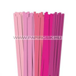   Rózsaszín árnyalatok, 10mm-es quilling papírcsík (5x20, 49cm)