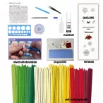   Quilling 1x1 - Karácsony - TANFOLYAM és KEZDŐCSOMAG 11 féle mintával (Alapanyagokkal és eszközökkel!) Angyalka, Csillag, Hópehely