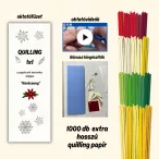   Quilling 1x1 - Karácsony - TANFOLYAM és KEZDŐCSOMAG (ESZKÖZÖK NÉLKÜL) 11 féle mintával Angyalka, Csillag, Hópehely