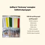 Quilling 1x1 - Karácsony - TANFOLYAM és KEZDŐCSOMAG (ESZKÖZÖK NÉLKÜL) 11 féle mintával Angyalka, Csillag, Hópehely