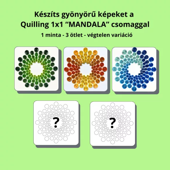 Quilling 1x1 - Relax Mandala - Tanfolyam Alapanyagokkal - XL csomag extra kiegészítőkkel, alapanyagokkal
