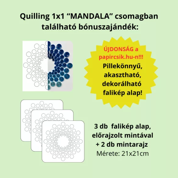 Quilling 1x1 - Relax Mandala - TANFOLYAM és KEZDŐKÉSZLET - XL csomag extra kiegészítőkkel (Alapanyagokkal és eszközökkel)